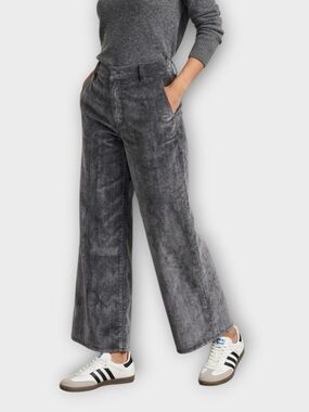 Universal Thread Sailor Wide Leg High Waist Ankle Pant in Gray Velvet SZ 8 NWOT